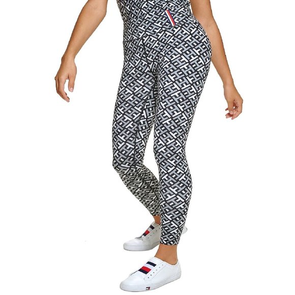 new BLACK and DOVE GRAY Tommy Hilfiger Sport Printed Leggings in Women's Sz XXL - Picture 5 of 10